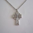 Beautifully Detailed Irish Celtic Cross on a Stainless Steel Necklace