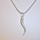 Pewter Cornicello " Italian Horn" Ball Chain Necklace