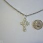 Beautiful Small Pewter Celtic Cross on a Stainless Steel Necklace