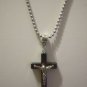 Hematite Pewter Crucifix Stainless Steel Ball Necklace