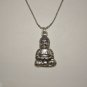 Antiqued Silver Plated Buddha on a 1.5 mm Bar and Ball Stainless Steel Necklace