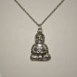 Antiqued Silver Plated Buddha on a Stainless Steel Necklace