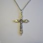 Very Detailed Oxidized Silver Plated Crucifix on a Stainless Steel Necklace