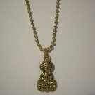 Gold Plated Sakyamuni Buddha Brass Ball Chain Necklace