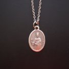 Oxidized Silver St Barbara  Medal on a Stainless Steel Necklace ~ Firemen