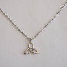Silver Plated Celtic Triquetra or Trinity Knot on a Stainless Steel Necklace #1