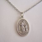St. Francis of Assisi Wolf of Gubbio Peace Prayer on Stainless Steel Necklace