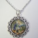 Silver Plated Saint Michael Medallion on a Stainless Steel Necklace
