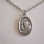 Oxidized Silver Plated Padre Pio  Stainless Steel Necklace