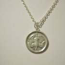 Pewter Holy Spirit Medallion with Dove & Cross Necklace