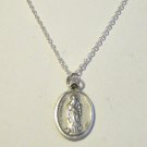 Oxidized Silver Plated Saint Matthew on Silver Plated Necklace ~