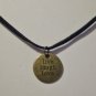 Bronze Plated Live Laugh Love Pendant on a Black Suede Choker Necklace