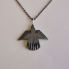 Black Hematite Phoenix on a Gunmetal Black Necklace