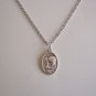 Oxidized Silver Plated Holy Family Medal on a Stainless Steel Necklace