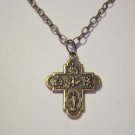 Bronze 4 Way Medal on a Bronze Plated Necklace ~ Sacred Heart ~ Miraculous ~