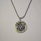 Silver Plated Saint Christopher Medallion on Stainless Steel Ball Chain Necklace