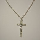Silver Plated Crucifix Cross on a 2.2mm Silver Plated over Brass Necklace