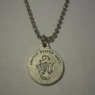 U.S. Navy and St Christopher Stainless Steel Necklace