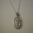 Saint Agnes  Medal on a  Silver Plated Necklace
