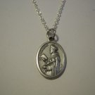 Saint Dominic Medal on a Silver Plated Necklace