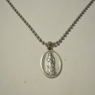 Silver Plated Ox Saint Matthew Medal on a Stainless Steel Ball Chain Necklace