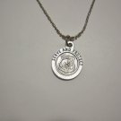 Ox Silver Police Officer St. Michael on a Bar and Ball Stainless Steel Necklace