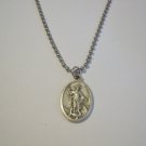 St. Bernard Medal on a Stainless Steel Ball Chain Necklace ~