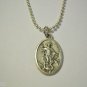 Saint Bernard Medal on a 1.5mm Silver Plated Ball Chain Necklace