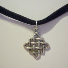 Black Suede CHOKER with CELTIC Knot Work ~ Never ending cycle of death & rebirth
