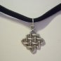 Black Suede CHOKER with CELTIC Knot Work ~ Never ending cycle of death & rebirth