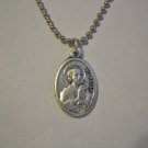 St Peter / Paul Medal Silver Plated Ball Chain Necklace