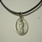 Saint Jude Medal on Adjustable Black Leather Necklace ~ LOST CAUSES ~ DESPARATE