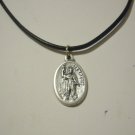 Saint Expedit on a Genuine Leather Necklace ~ EMERGECIES  Expeditious Solutions