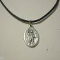Saint Expedit on a Genuine Leather Necklace ~ EMERGECIES  Expeditious Solutions