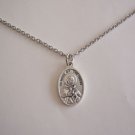 Oxidized Silver Plated Saint John of the Cross  on a Stainless Steel Necklace