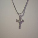 Pewter Crucifix Cross Stainless Steel Necklace 16" - 30