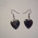 A Pair of Black Hematite Heart Earrings ~ REDUCES STRESS