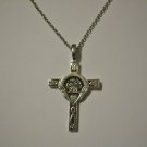 Celtic Irish Claddagh Cross on a 24" Stainless Steel Necklace Won't Tarnish or Rust