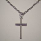 Small Pewter Cross on a 24" Stainless Steel Necklace WON'T TARNISH RUST ~ SHIPS FREE