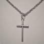 Small Pewter Cross on a 24" Stainless Steel Necklace WON'T TARNISH RUST ~ SHIPS FREE