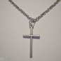 Small Pewter Cross on a 24" Stainless Steel Necklace WON'T TARNISH RUST ~ SHIPS FREE