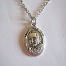 Oxidized Silver Plated Saint John XXIII  on a 24" Stainless Steel Necklace