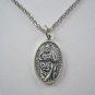 Oxidized Silver St. John the Evangelist Medal on a 24" Stainless Steel Necklace