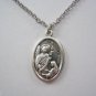 Oxidized Silver St. Gabriel Medal on a 24" Stainless Steel Necklace