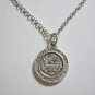 Oxidized Silver Plated Army & St. Christopher on a 24" Stainless Steel Necklace