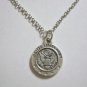 Oxidized Silver Plated Army & St. Christopher on a 24" Stainless Steel Necklace