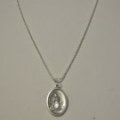 St. Bernadette MEDAL on a 24" Stainless Steel  Ball Chain Necklace