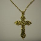 Stunning Gold Plated Cross on a 24" Gold Plated Necklace