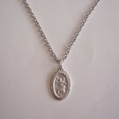 Small Pewter Oval Saint Christopher on a 24"Stainless Steel Necklace