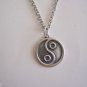 Beautiful 3/4" Antiqued Silver Plated Yin Yang on a 24" Stainless Steel Necklace